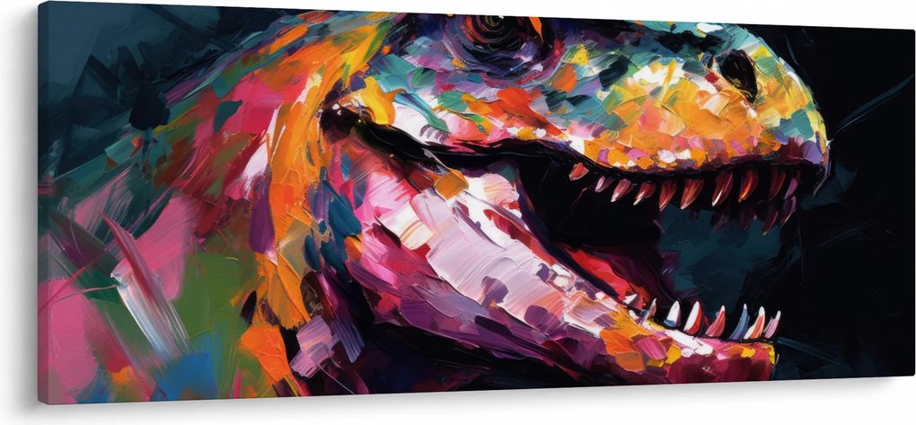 Kép - Dinoszaurusz, festészet (120x50 cm)