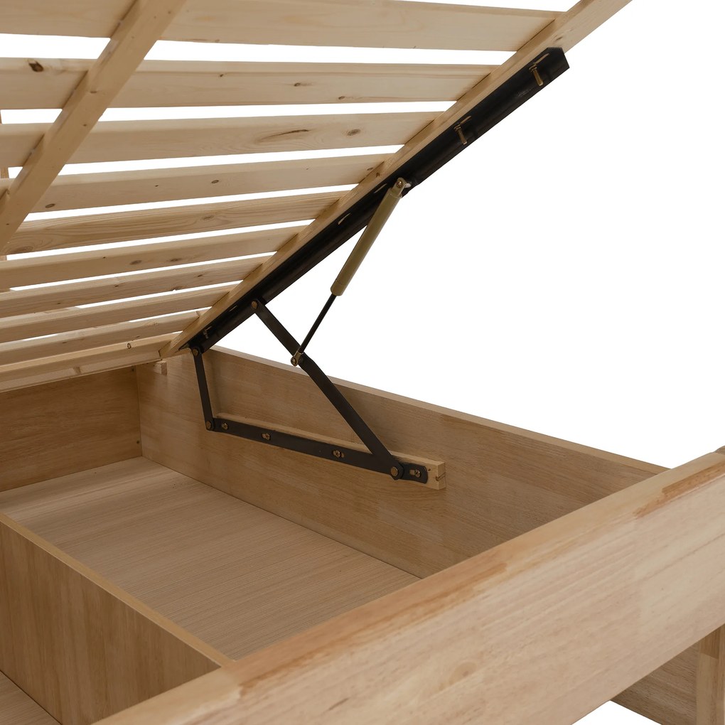 Franciaágy, 180x200, masszív fa, természetes, FLORENCIA