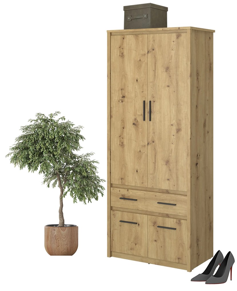 Ruhásszekrény Andra 4D1S/40 (artisan tölgy). 1052752