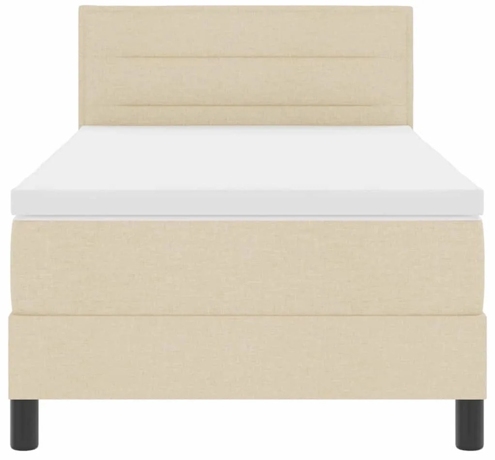 Boxspring ágy matraccal matracmal Krém 80 x 200 cm szövet