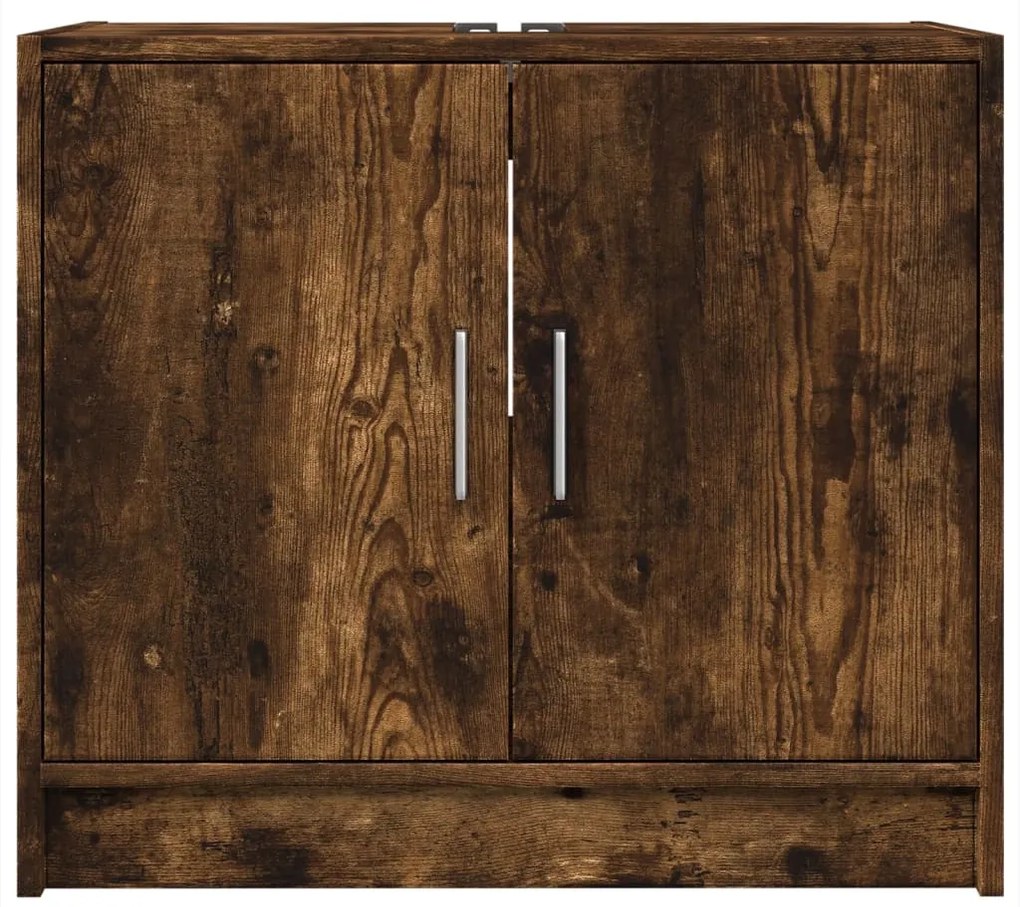 Füstös tölgy színű szerelt fa mosdószekrény 63 x 29 x 55 cm