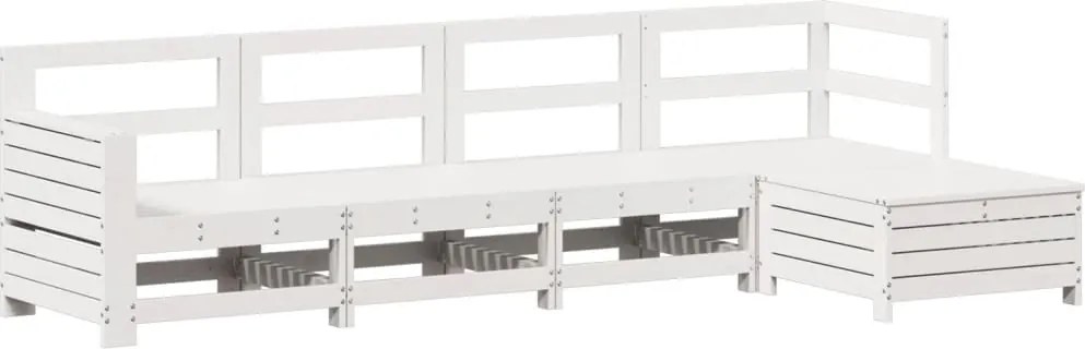 vidaXL 5 részes fehér tömör fenyőfa kerti ülőgarnitúra