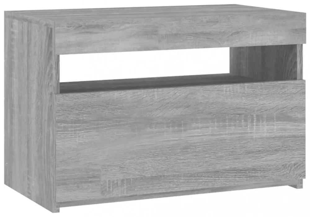 szürke sonoma színű TV-szekrény LED-ekkel 60 x 35 x 40 cm