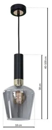 Csillár ROMA BLACK 1xE27 / 60W / 230V