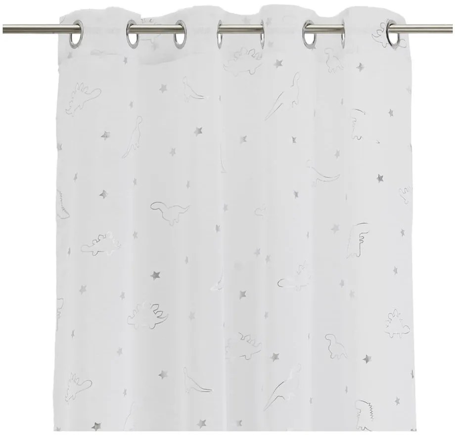 Fehér-ezüstszínű fényáteresztő függöny 140x260 cm Dinos – Casa Selección