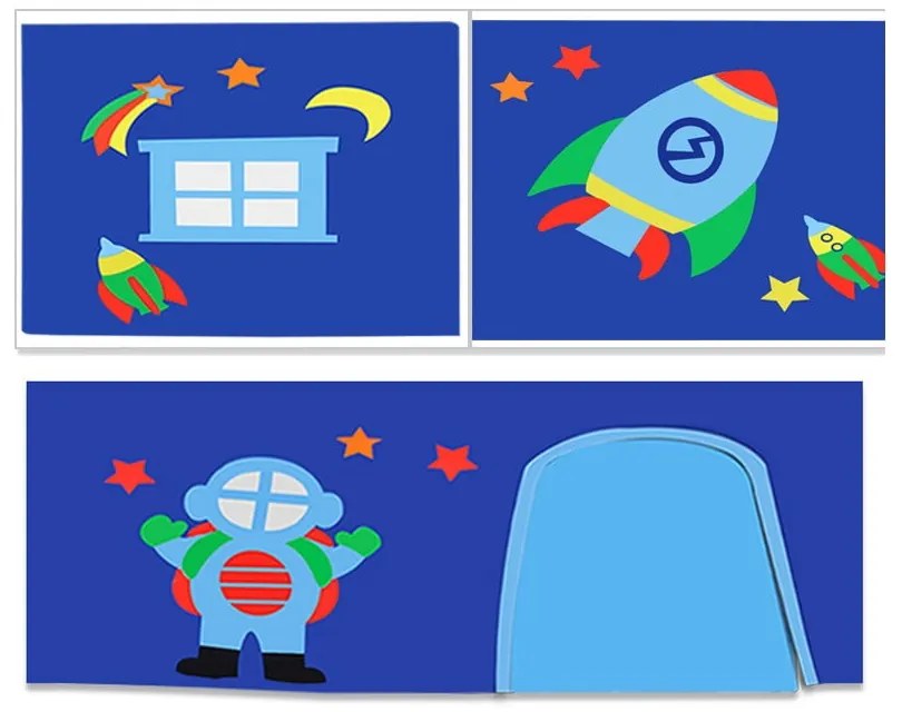 Gyerek függöny ágyhoz 3 db-os 195x75 cm Astro – Vipack