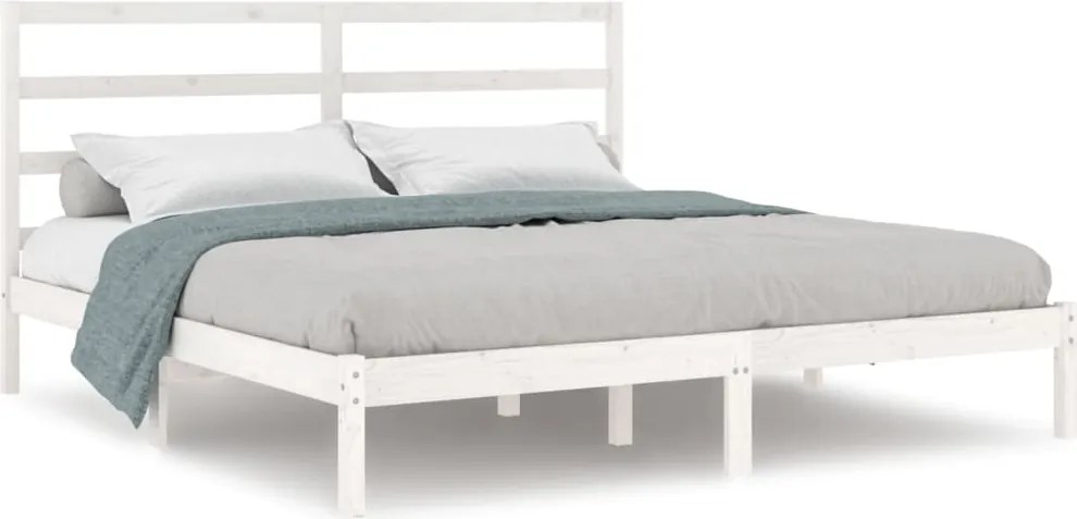 vidaXL fehér tömör fenyőfa ágy matrac nélkül 200 x 200 cm