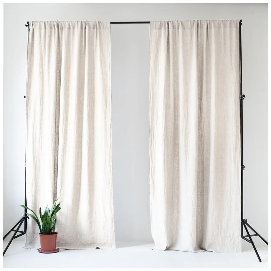 Night Tim krémfehér len függöny, 275 x 140 cm - Linen Tales