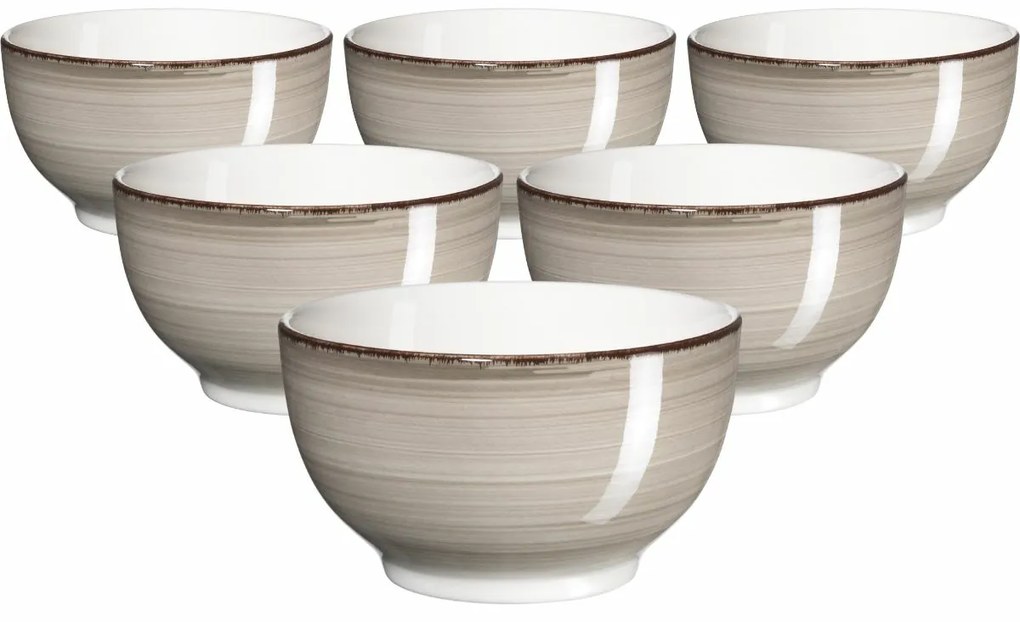 Mäser 6 db Bel Tempo tálkészlet 14 cm, taupe