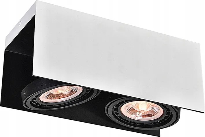 Spot lámpa 2xAR111 GU10 fehér, fekete középpel Verso 14x31x13 Gtv Decor