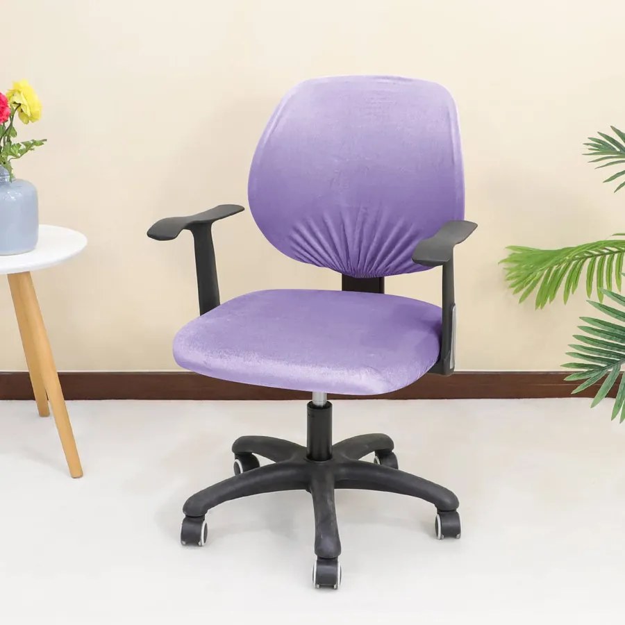 ForgószékHuzat (bársonyos, 2 részes, halványlila)