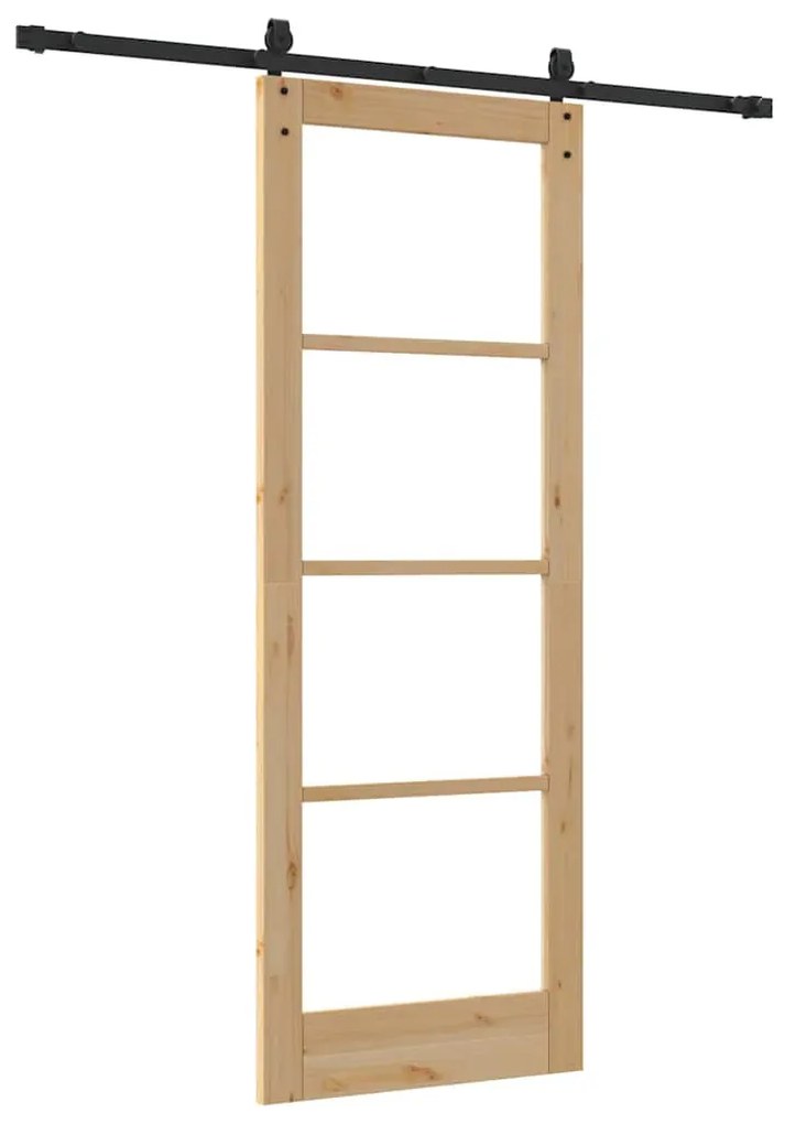 Egyszerű Csúszó Ajtó Barna 78 x 211 cm Fa és fém