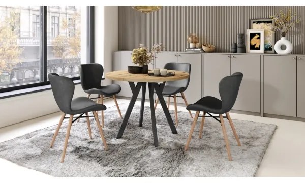 Bővíthető étkezőasztal ARTUR artisan tölgy/fekete