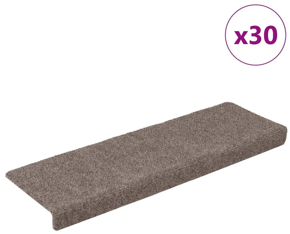 öntapadós lépcsőszőnyegek 30 db 65 x 21 x 4 cm bézs téglalap alakú széllel