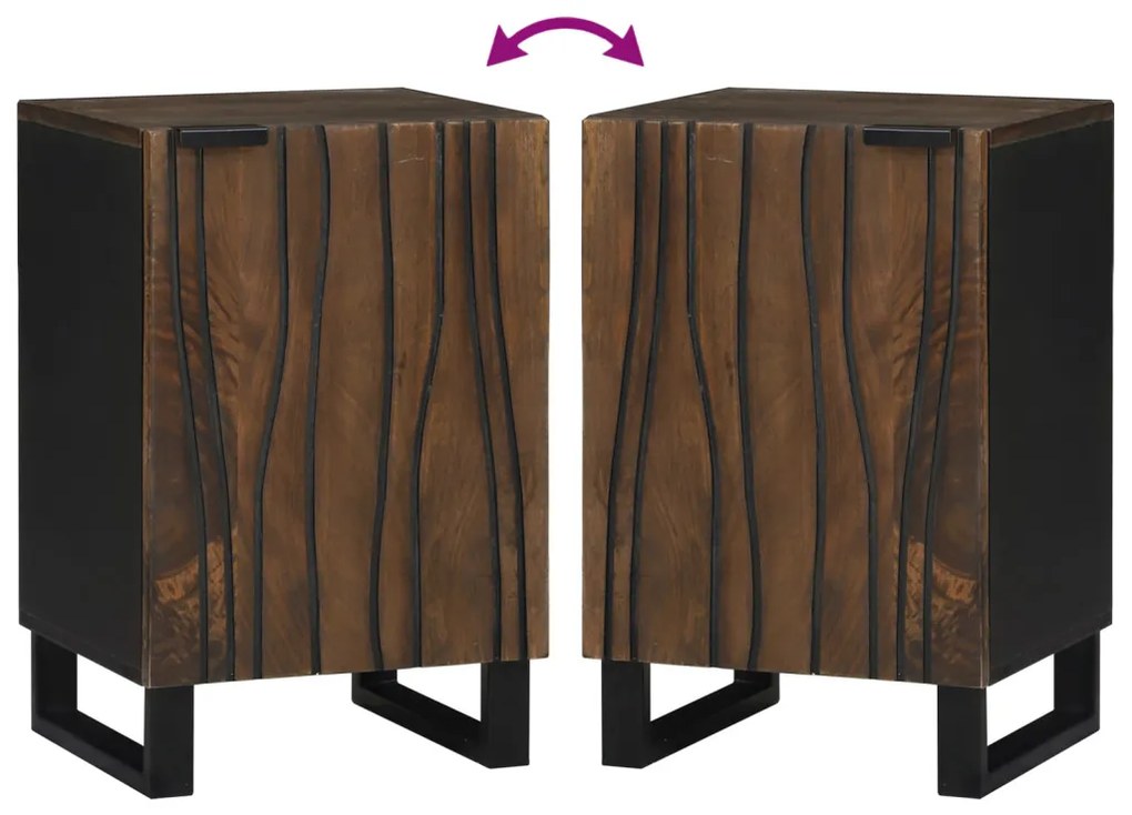 vidaXL Fürdőszobai mosdószekrény ajtóval Dió 38 x 33,5 x 58 cm Faanyag