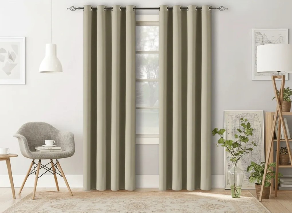 Závěs OXFORD 140x250 cm, világos bézs Felfüggesztés: Hullámos sínszalag