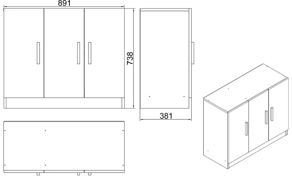 Szekrény Vincent 5 (dió + antracit). 1072630