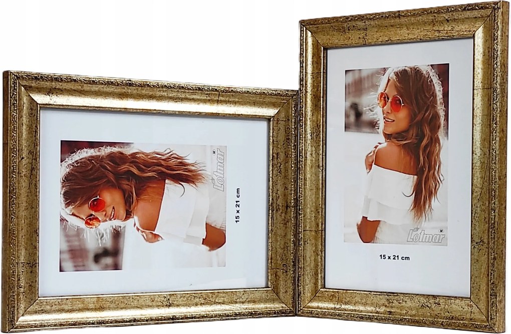 Veneto multikeretes fotógaléria 15x21 cm Dupla szint/függőleges Arany