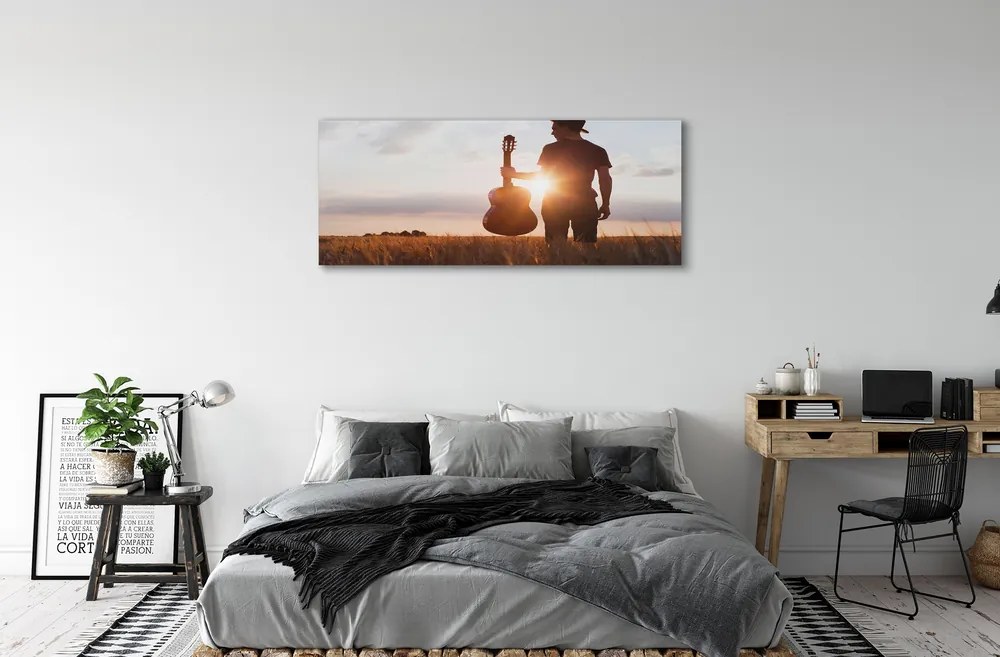 Canvas képek gitár férfi 140x70 cm