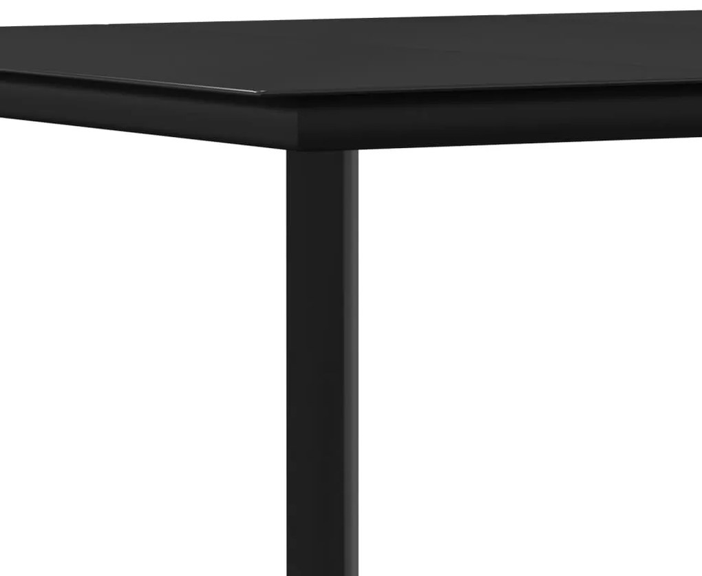 5 részes polyrattan és acél kerti étkezőgarnitúra