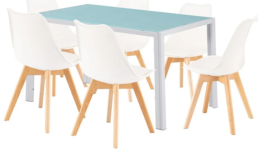 Nuvia 6+1 étkező garnitúra fehér-fehér