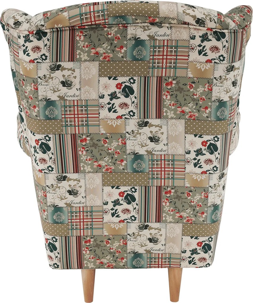 Füles fotel, szövet patchwork viorica 1, CHARLOT