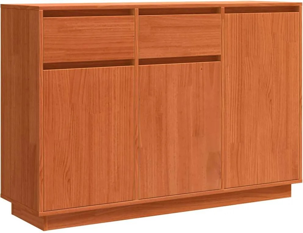 vidaXL Széf fiókkal Faggyú barna 110 x 34 x 75 cm Tömör fenyőfa