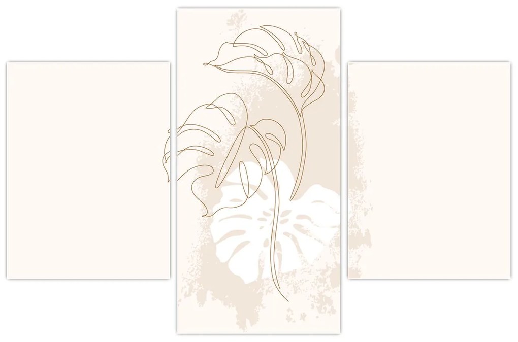 Kép - Line art monstera N⁰1 (90x60 cm)