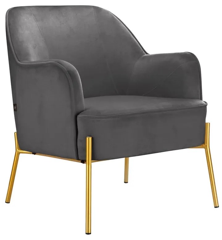 Szürke bársony fotel Runa – Støraa