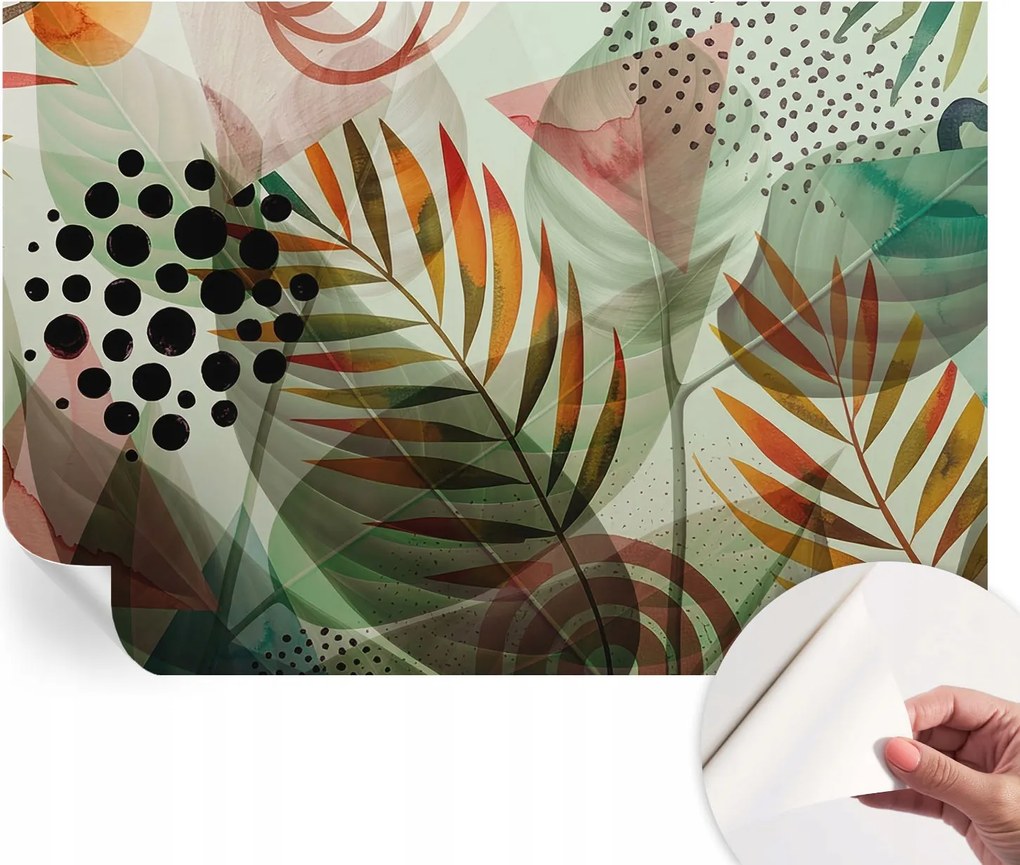 Matt öntapadós fotótapéta falra Absztrakt levelek 152x104 cm