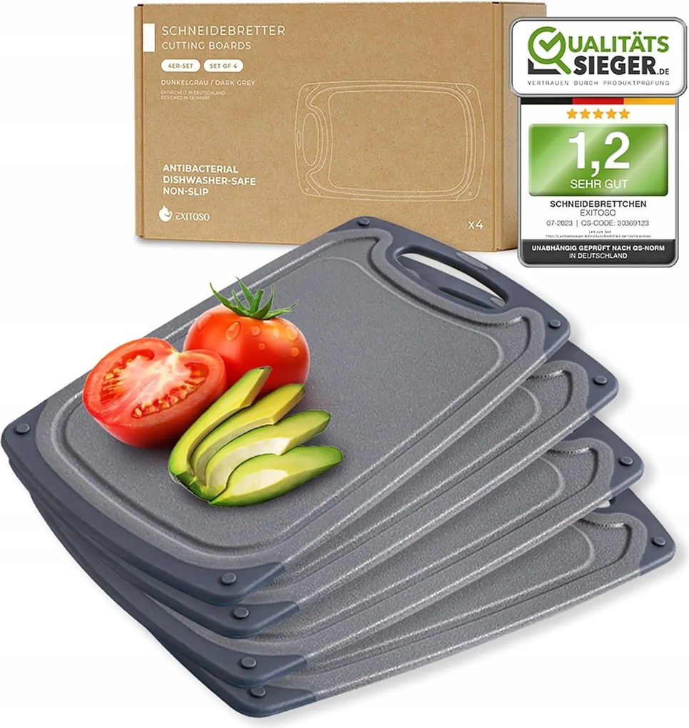 Vágódeszka Exitoso Csúszásgátló Reggeliző Szett 4DB-OS Tartós