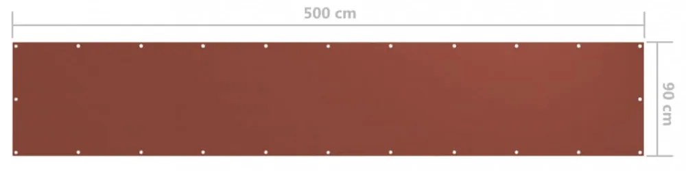 terrakotta oxford-szövet erkélyparaván 90 x 500 cm