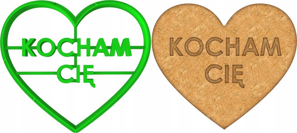 Prémium Mézeskalács lyukasztó Valentin Nap Szív Szeretlek 8cm