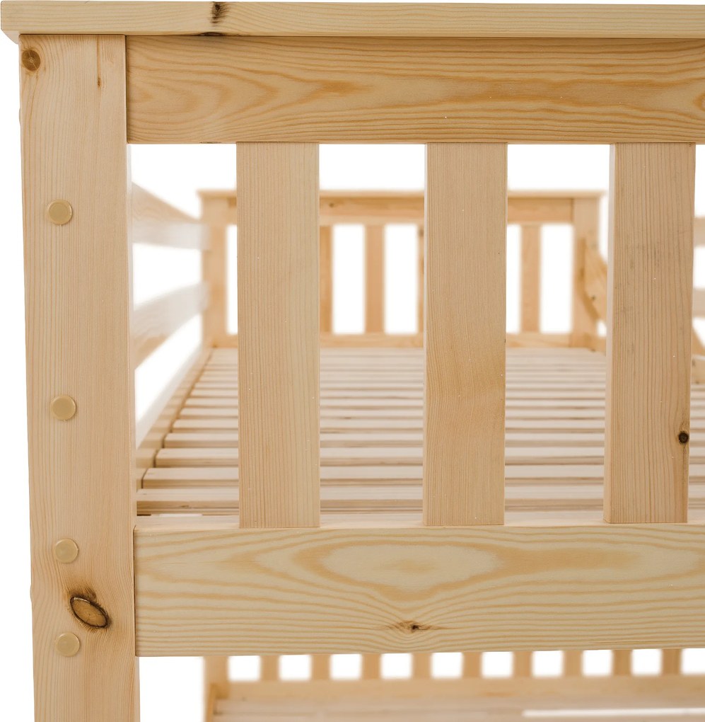 Kinyitható emeleteságy, természetes tűnyalábos fenyő, LUINI