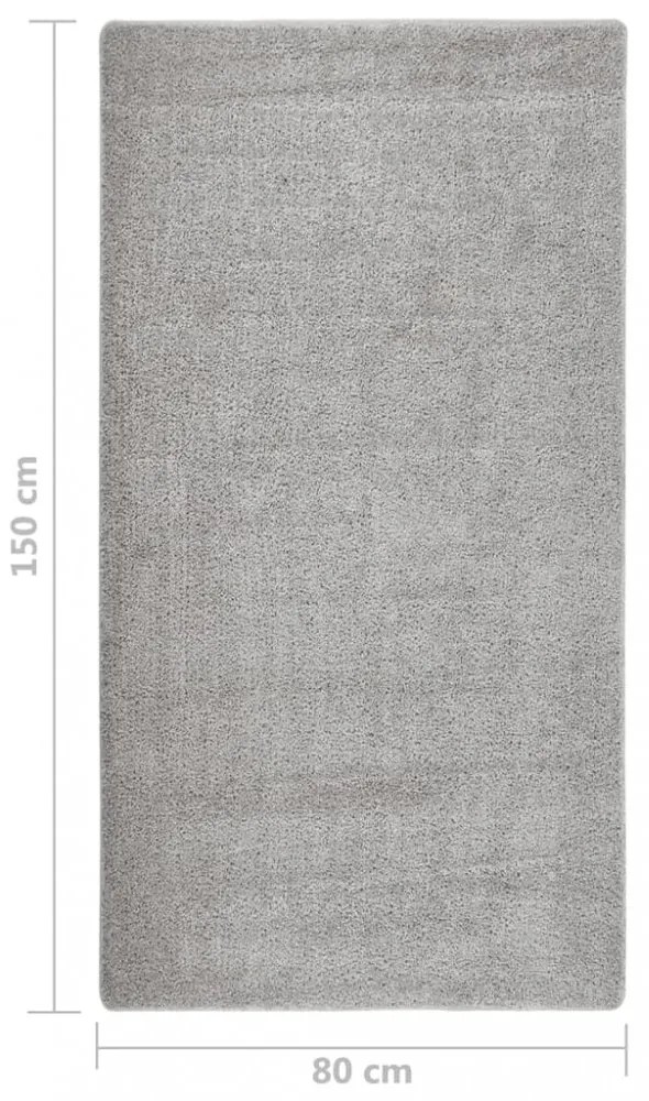 világosszürke csúszásmentes bozontos szőnyeg 80 x 150 cm
