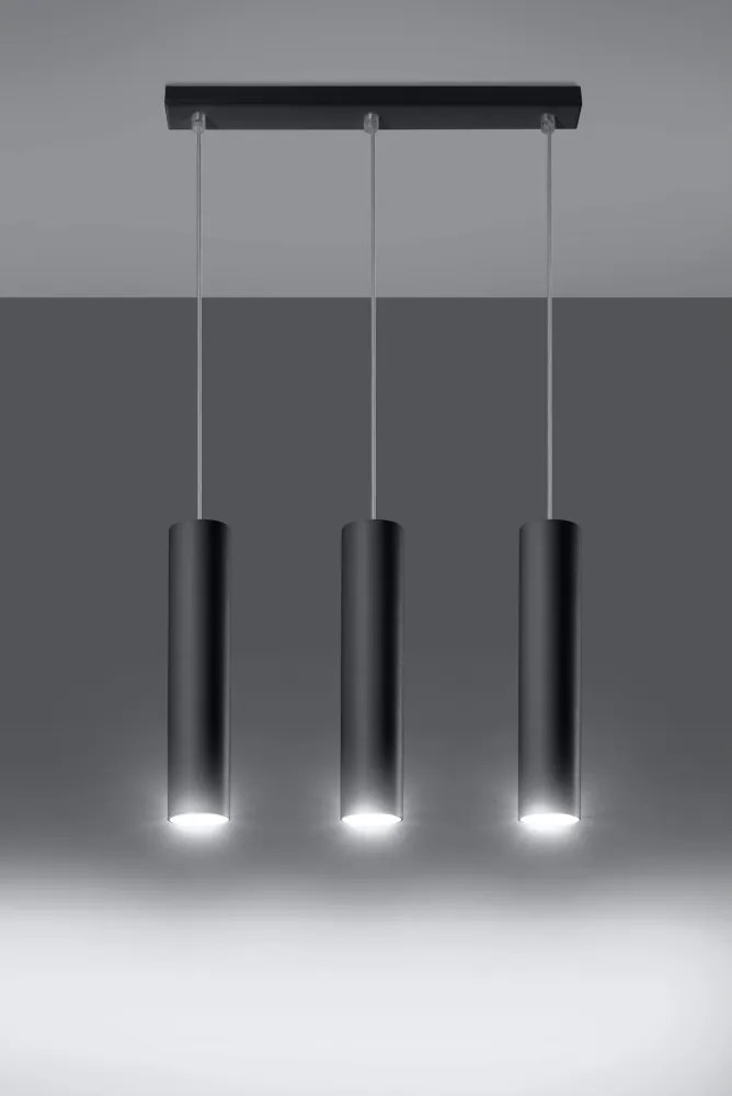 SOLLUX SL-0329 LAGOS Hengeres Függesztett Lámpa Fekete GU10 IP20