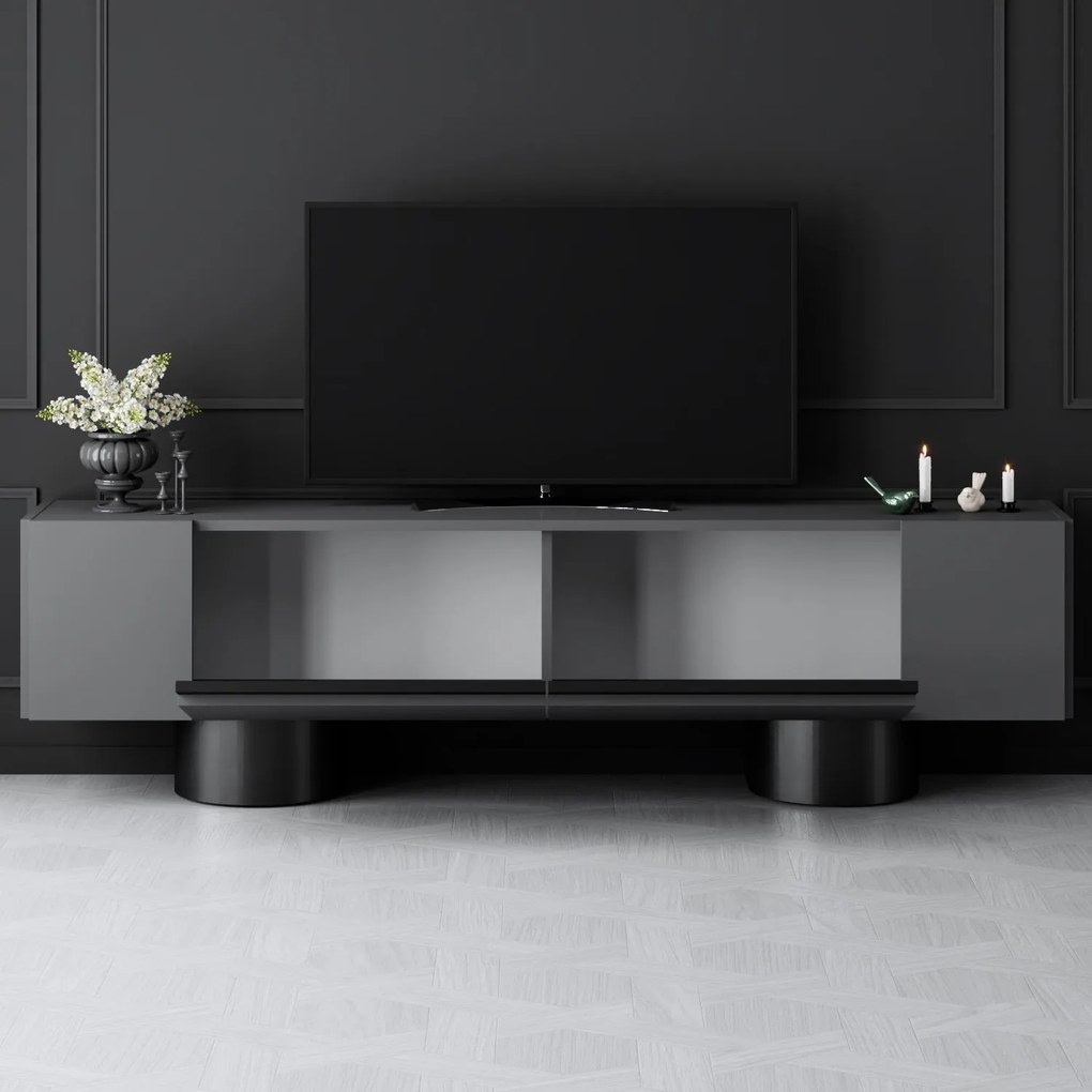 TV szekrény Bohem - Anthracite, Black