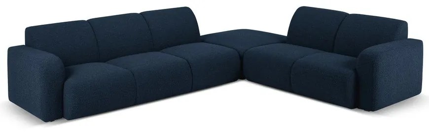Sötétkék buklé sarokkanapé (jobb oldali) Molino – Micadoni Home