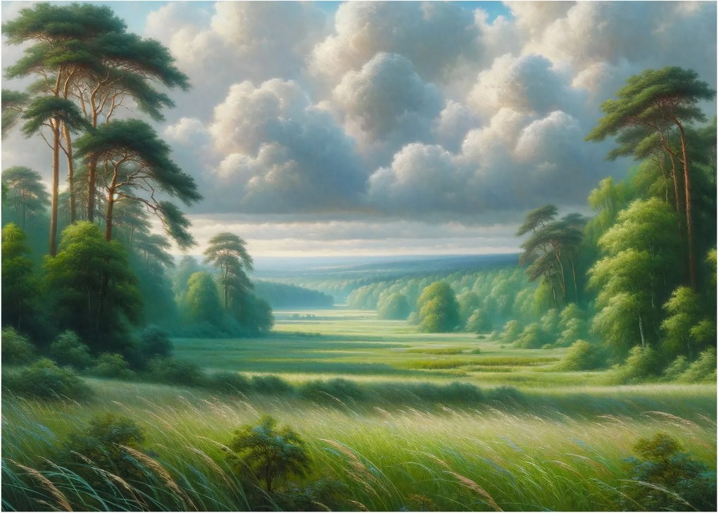 Kép - Zöld táj (70x50 cm)