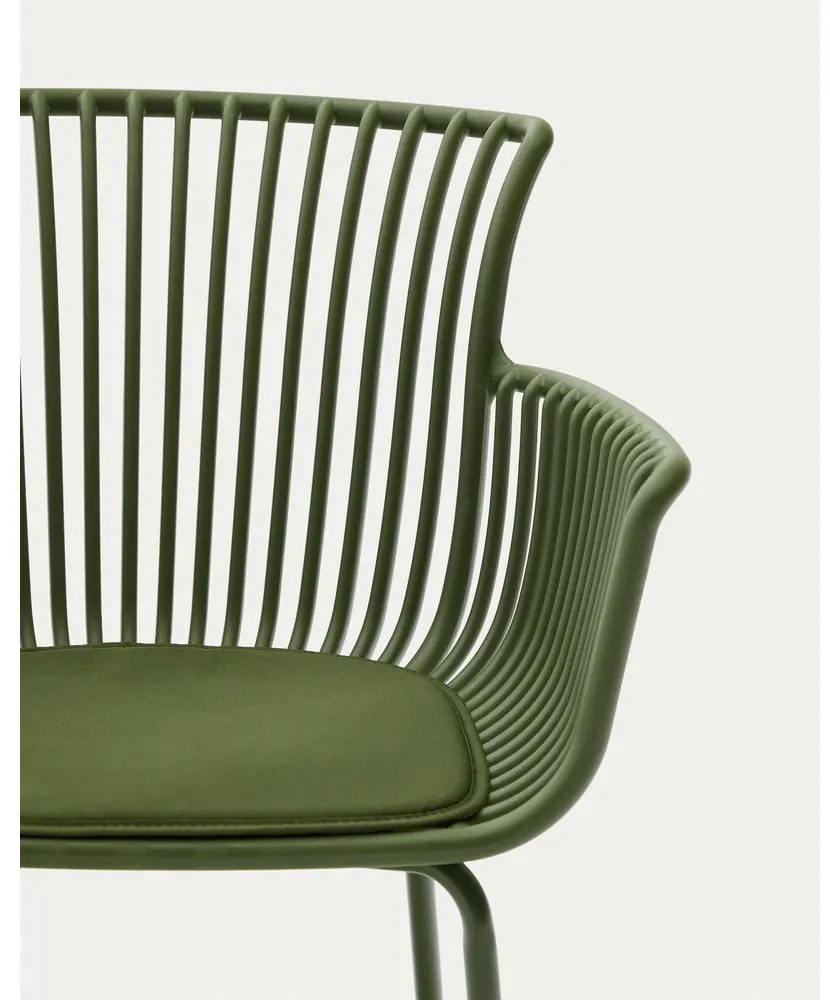 Sötétzöld fém kerti szék Surpika – Kave Home