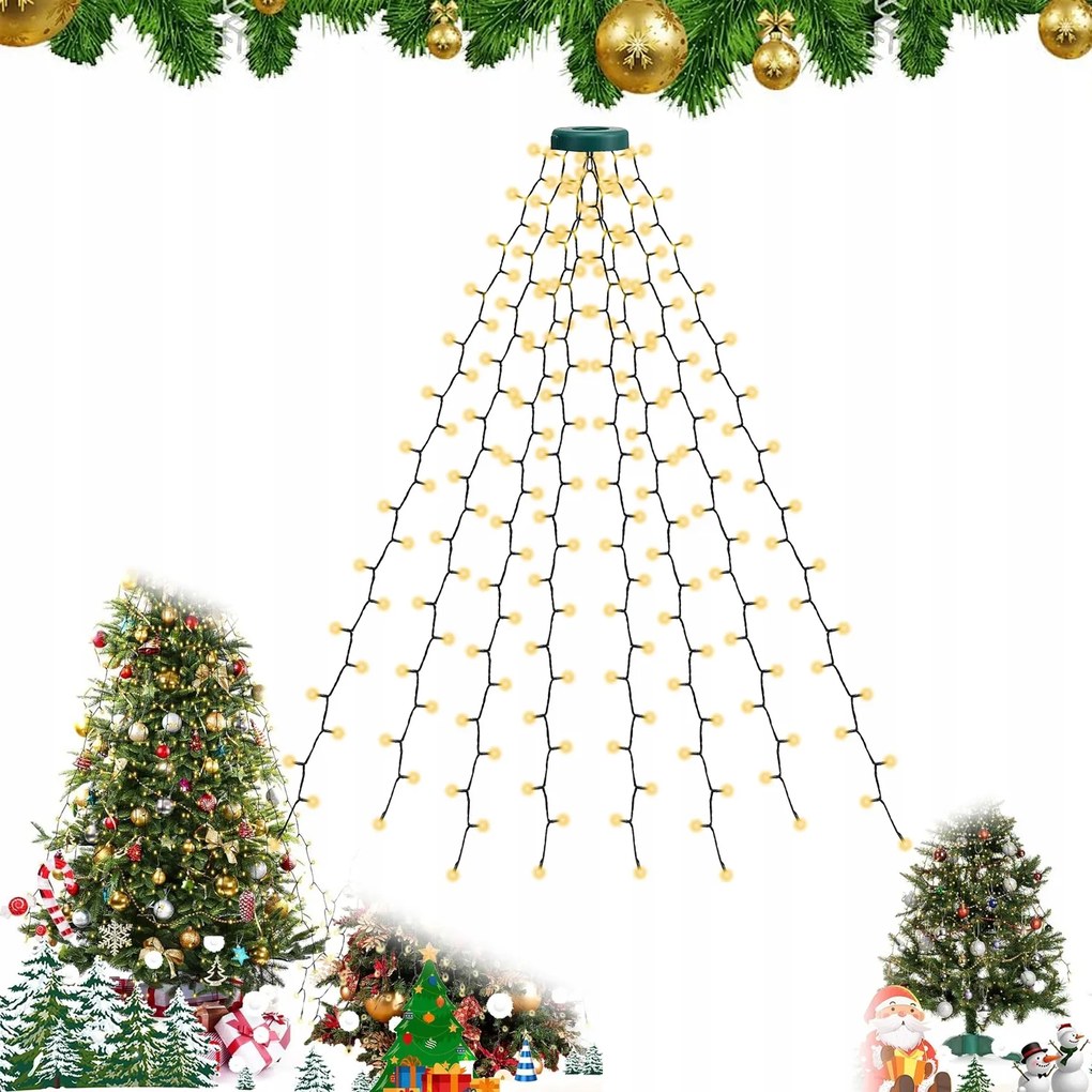 LED-es karácsonyfa lámpák Fehér Meleg 280 Led Fehér Meleg 2M