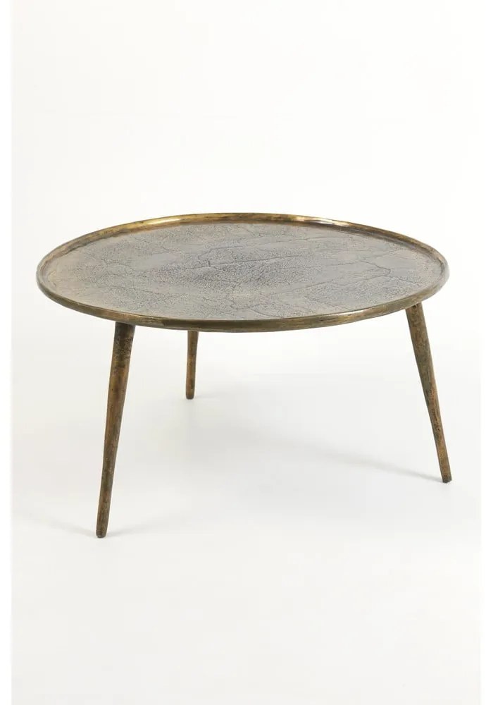 Bronzszínű fém kerek dohányzóasztal ø 67,5 cm Babina – Light & Living