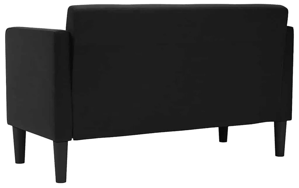 fekete bársony loveseat kanapé 111 cm