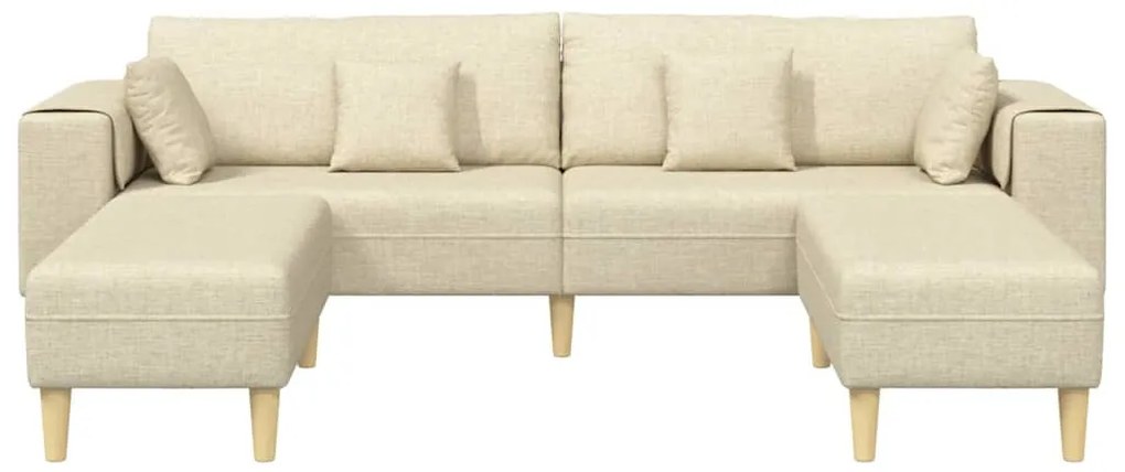 Szövet kanapé párnával 3 pcs Krém 208 cm szövet