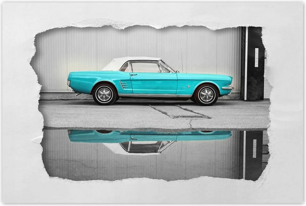Poszter 60x40 Türkiz Ford Mustang