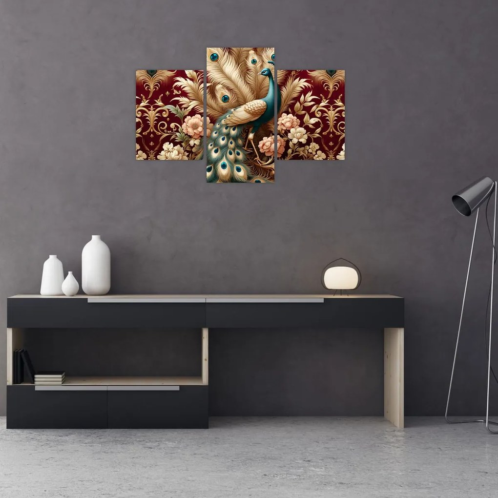 Kép – Elegáns páva (90x60 cm)
