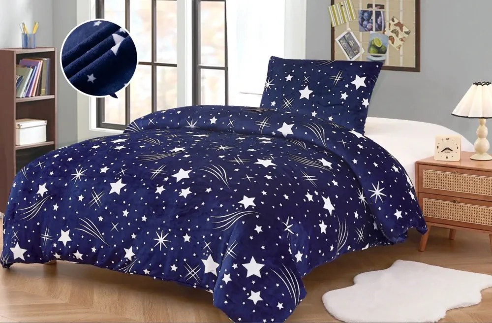 ÉJSZAKAI ÉGBOLT mikroplüss ágyneműhuzat sötétkék Ágyneműhuzat mérete: 70 x 90 cm | 140 x 200 cm