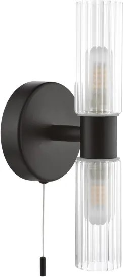 Där Lighting BOL0922 - Fürdőszobai fali lámpa BOLTON 2xG9/5W/230V IP44 fekete