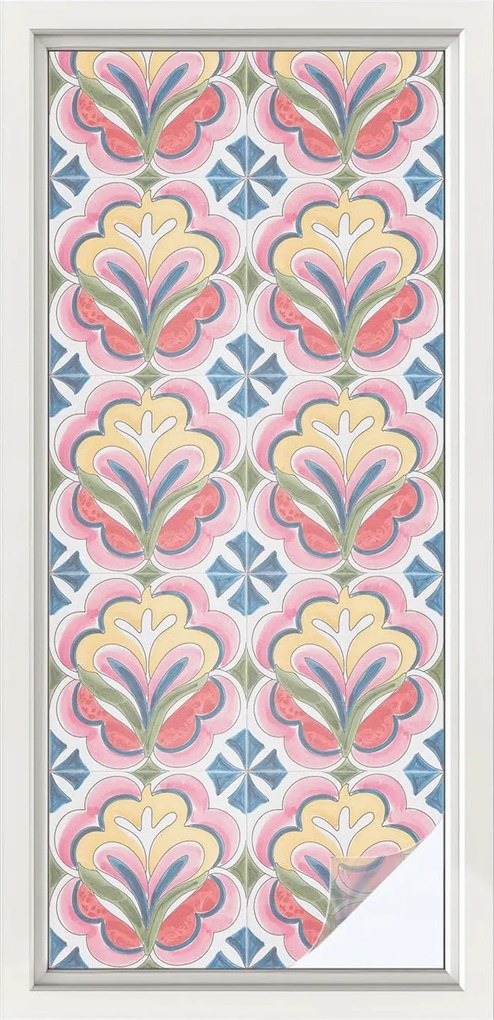 Tejfólia Ablaküvegekhez Öntapadós Adatvédelem Virágos minták 50x116