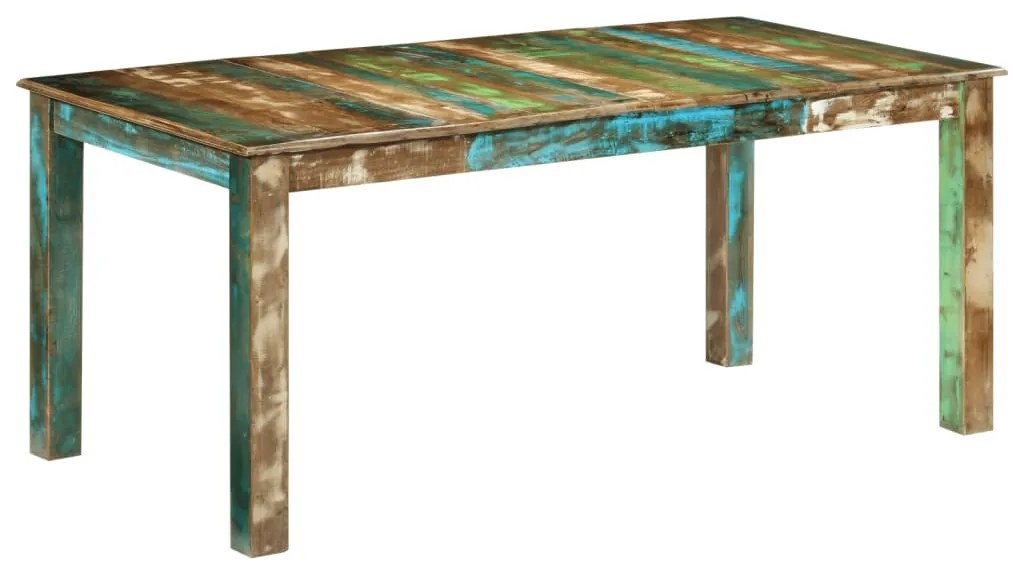 Tömör újrahasznosított fa étkezőasztal 180 x 90 x 76 cm